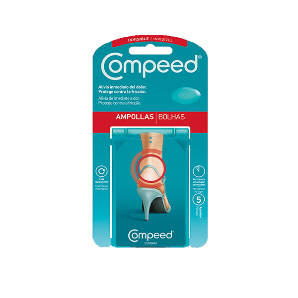 COMPEED APOSITO HIDROCOLOIDE AMPOLLAS INVISIBLES 5 APOSITOS