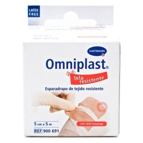 ESPARADRAPO HIPOALERGICO OMNIPLAST TEJIDO RESISTENTE 5 M X 5 CM