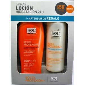 ROC SOLEIL SPRAY HIDRATACION 24 H+ SPF 50+ PROTECTORA SOLAR + AFTERSUN LECHE REPARADORA 200 + 20