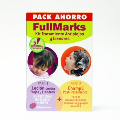 FULLMARKS CHAMPU POST- TRATAMIENTO + LOCION PEDICULICIDA KIT ANTIPIOJOS Y LIENDRES