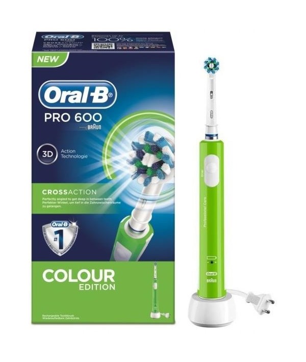 CEPILLO DENTAL ELECTRICO RECARGABLE ORAL B PRO 600 FLOSS ACTION COLOUR VERDE