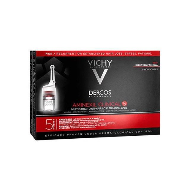 DERCOS AMINEXIL CLINICAL 5 HOMBRE  6 ML 21 MONODOSIS