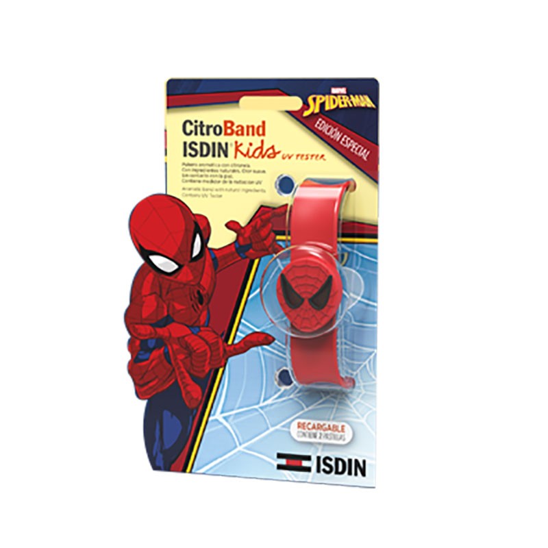 CITROBAND ISDIN KIDS + UV TESTER PULSERA EDICION ESPECIAL SPIDERMAN C/ 2 RECARGA