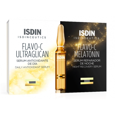 ISDINCEUTICS FLAVO-C ULTRAGLICAN + ISDINCEUTICS FLAVO-C MELATONIN PACK 10 U X 2 ML + 10 U X 2 ML