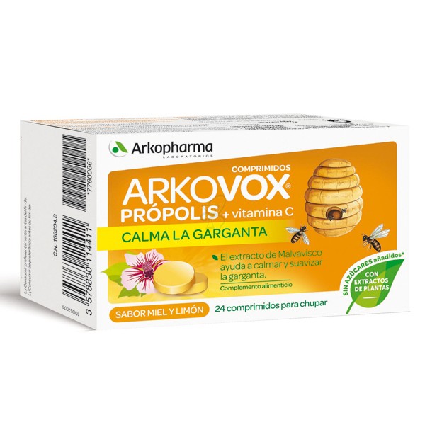  Arkovox Propolis+Vitamina C 24 Pastillas sabor Miel y Limón