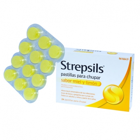 STREPSILS 24 PASTILLAS PARA CHUPAR MIEL-LIMON